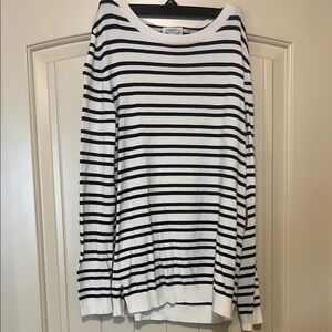 Striped Black and White Sweater, Size Medium